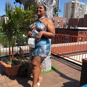 AKIRA Goddess Halter Mini Dress